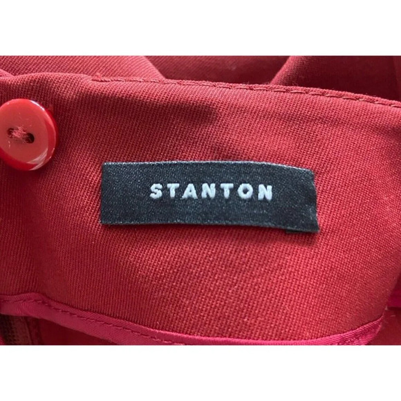 Lafayette 148 New York Stanton Pants Skinny Side Zip Wool Blend Dark Red Size 8 - Picture 5 of 6